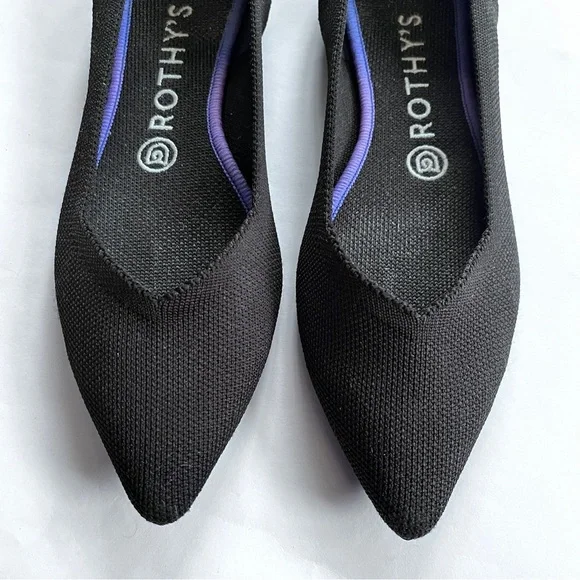 Rothy’s The Point II Black Minimalist Pointy Flats Size 8 - Picture 3 of 14